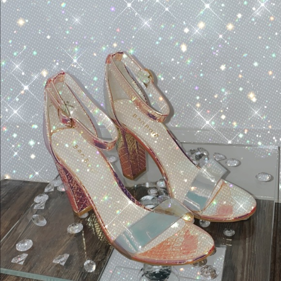 Multi colored iridescent chunky heel - Picture 4 of 4